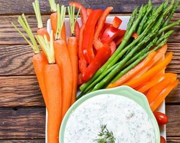 vegetables with dip
